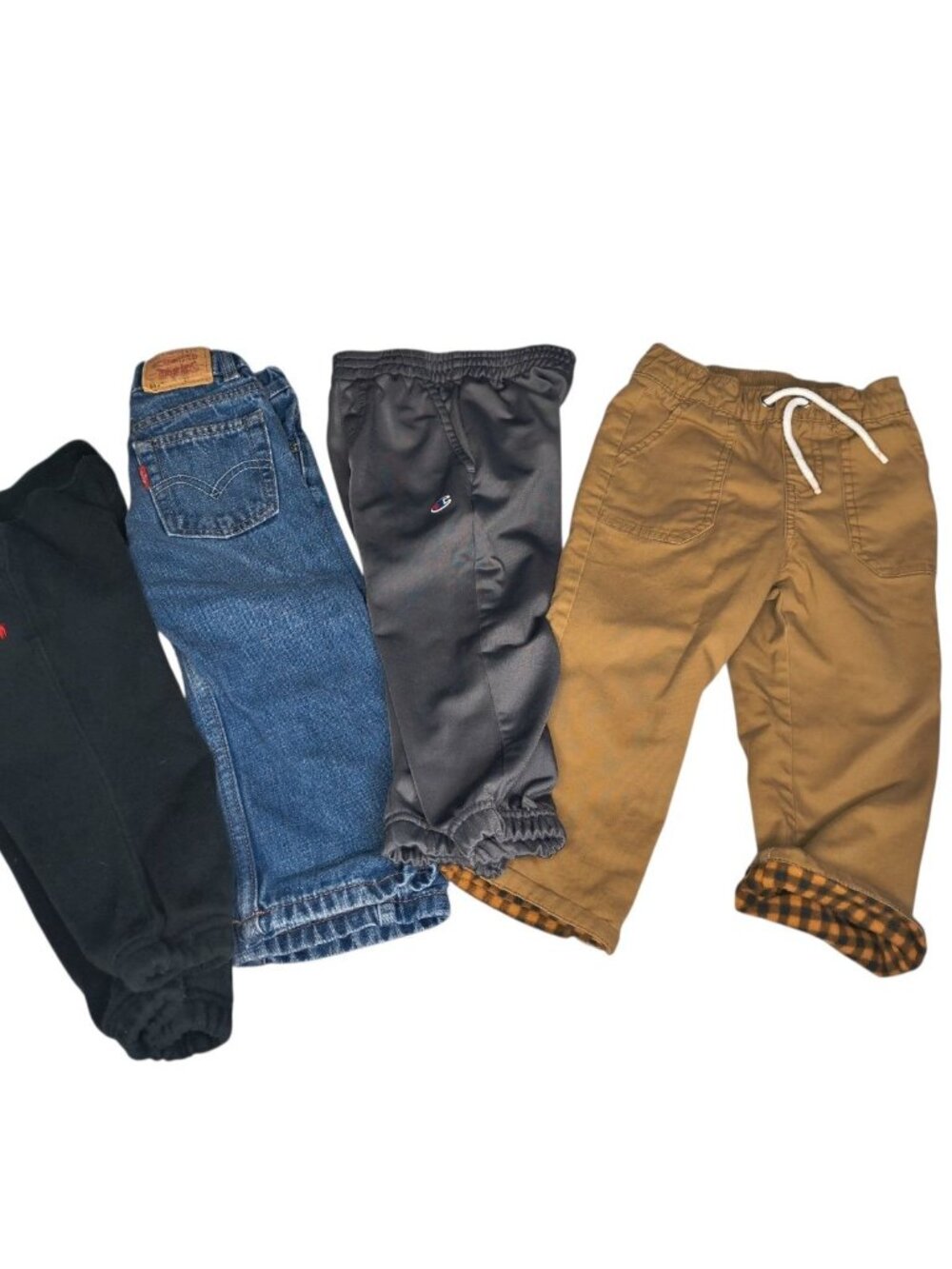 Boys Lot Of 4 Pants Size 2T Champion, Cat And Jack, Levi's, Polo, Jeans, Joggers